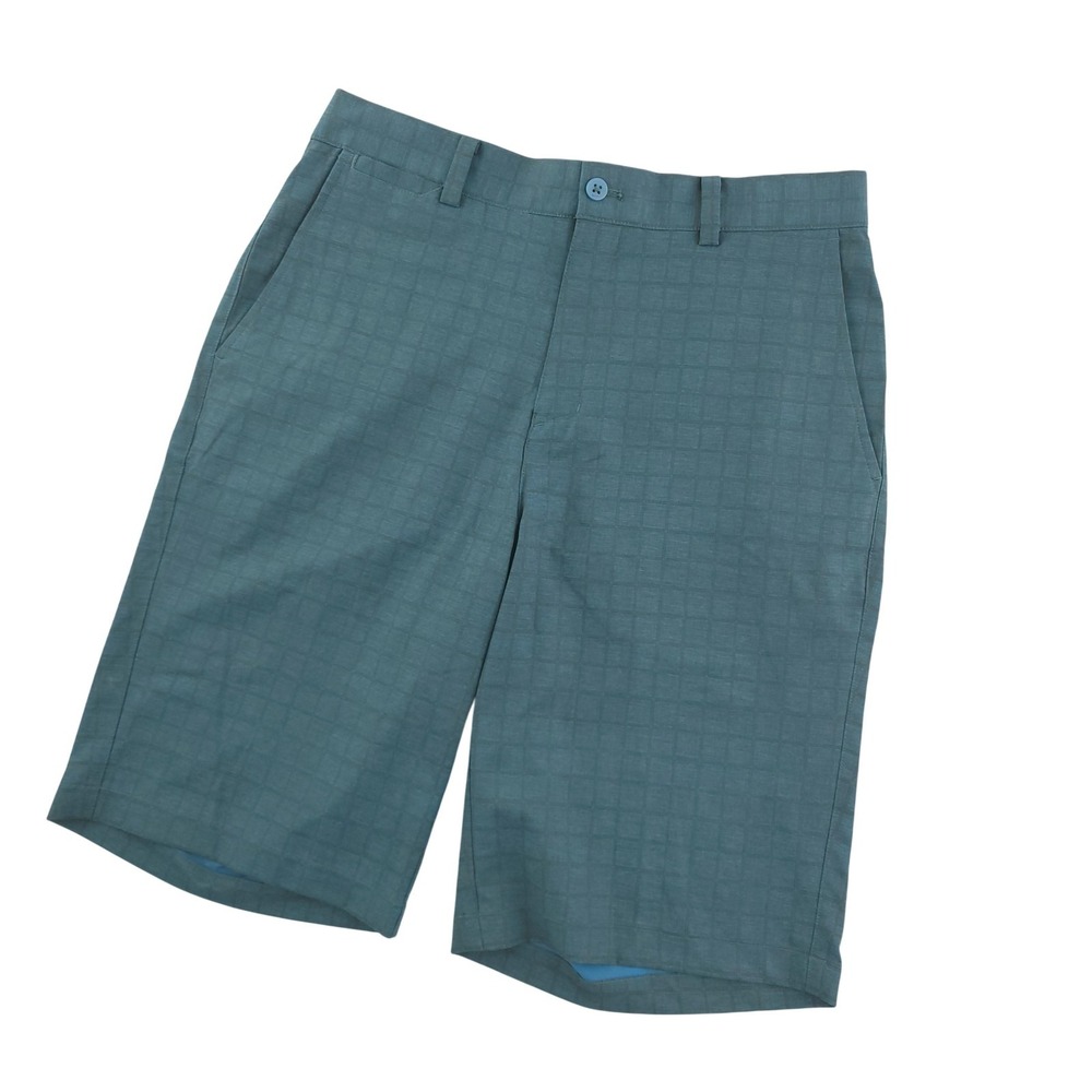 Nike Golf Shorts Mens 30 Blue Check Dri-FIT Golf Performance Chino Casual